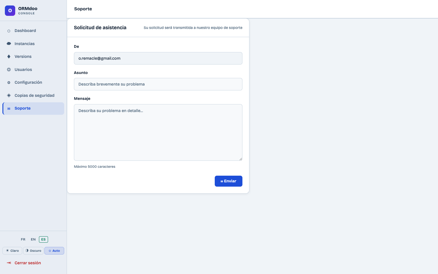 Formulario de solicitud de asistencia